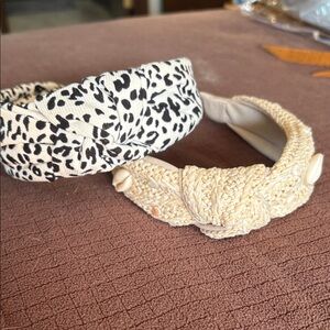 NWOT Stylish Black and Cream Headbands.  Tried them on but never worn.